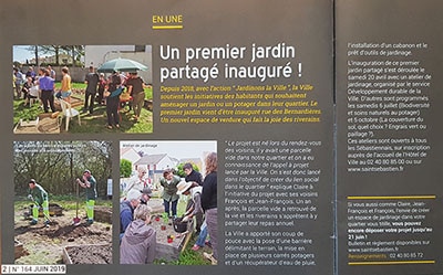 Article Saint-Seb' Le Mag-magazine de la ville de Saint Sébastien sur Loire et de ses habitants-un premier jardin partagé inauguré