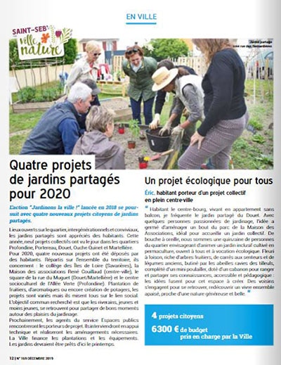 Article Saint-Seb' Le Mag-magazine de la ville de Saint Sébastien sur Loire et de ses habitants-ville nature-jardin partagé